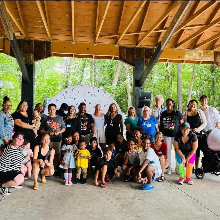 Volunteers at a community event